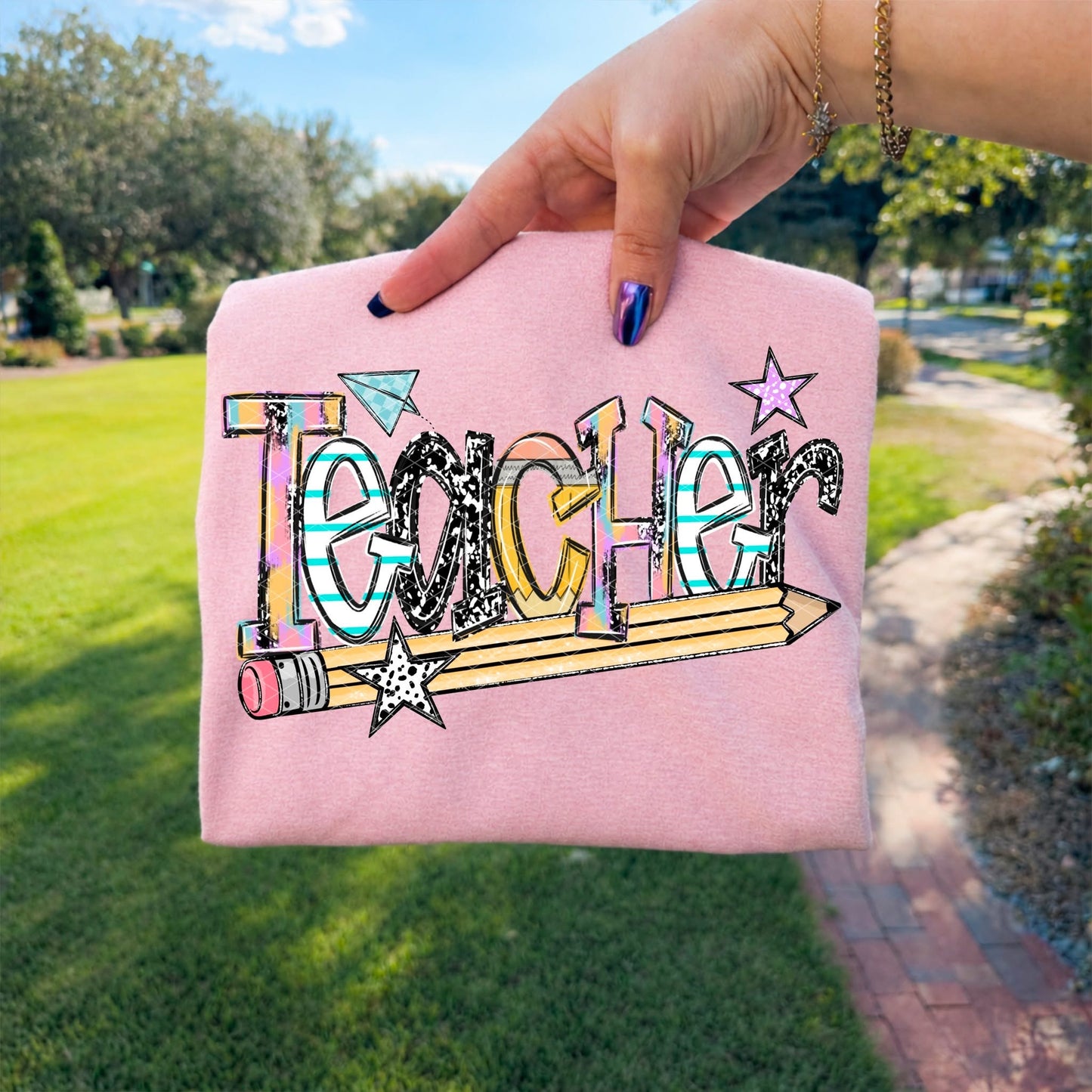 Teacher with Pencil Transfer
