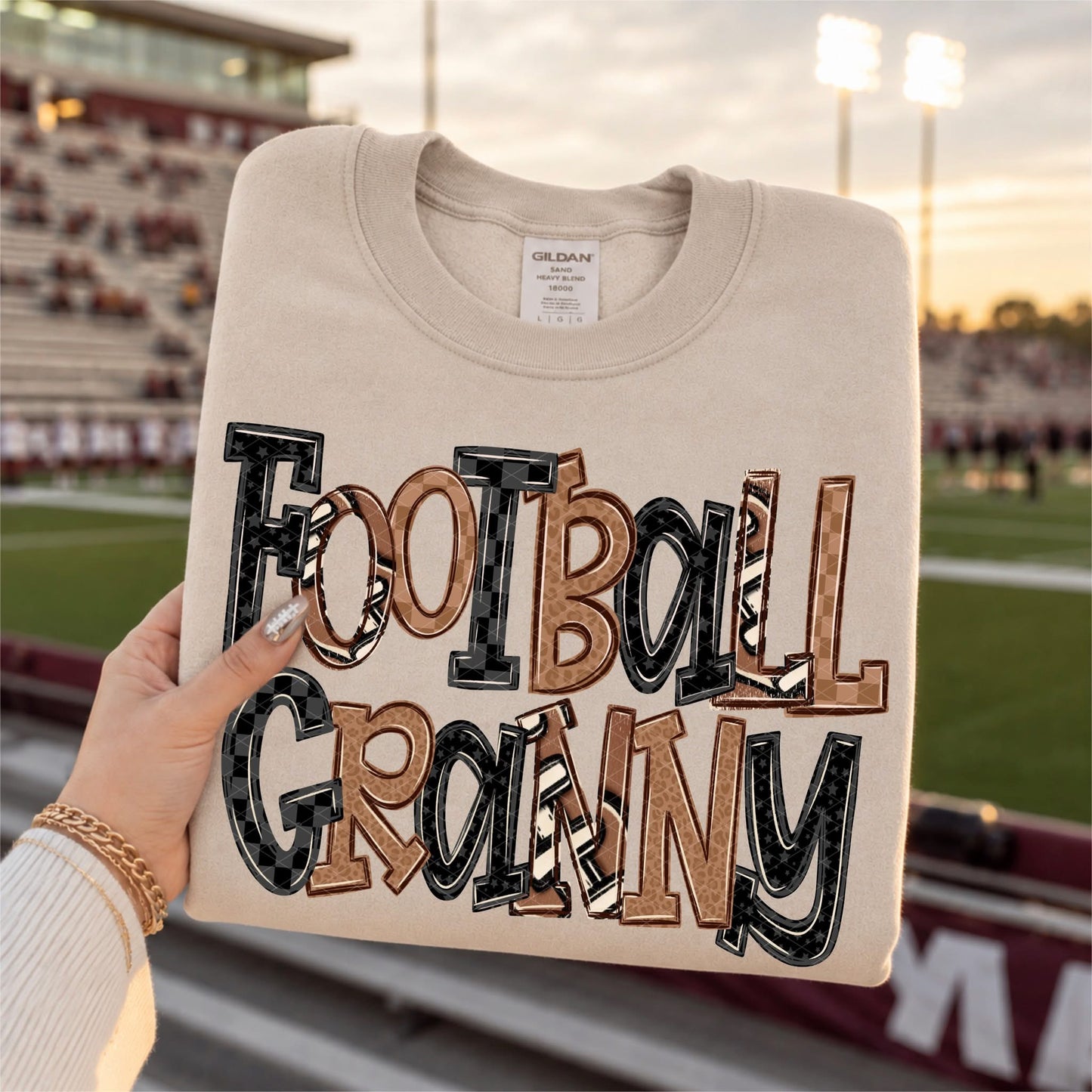 Football Granny Doodle Letters Transfer