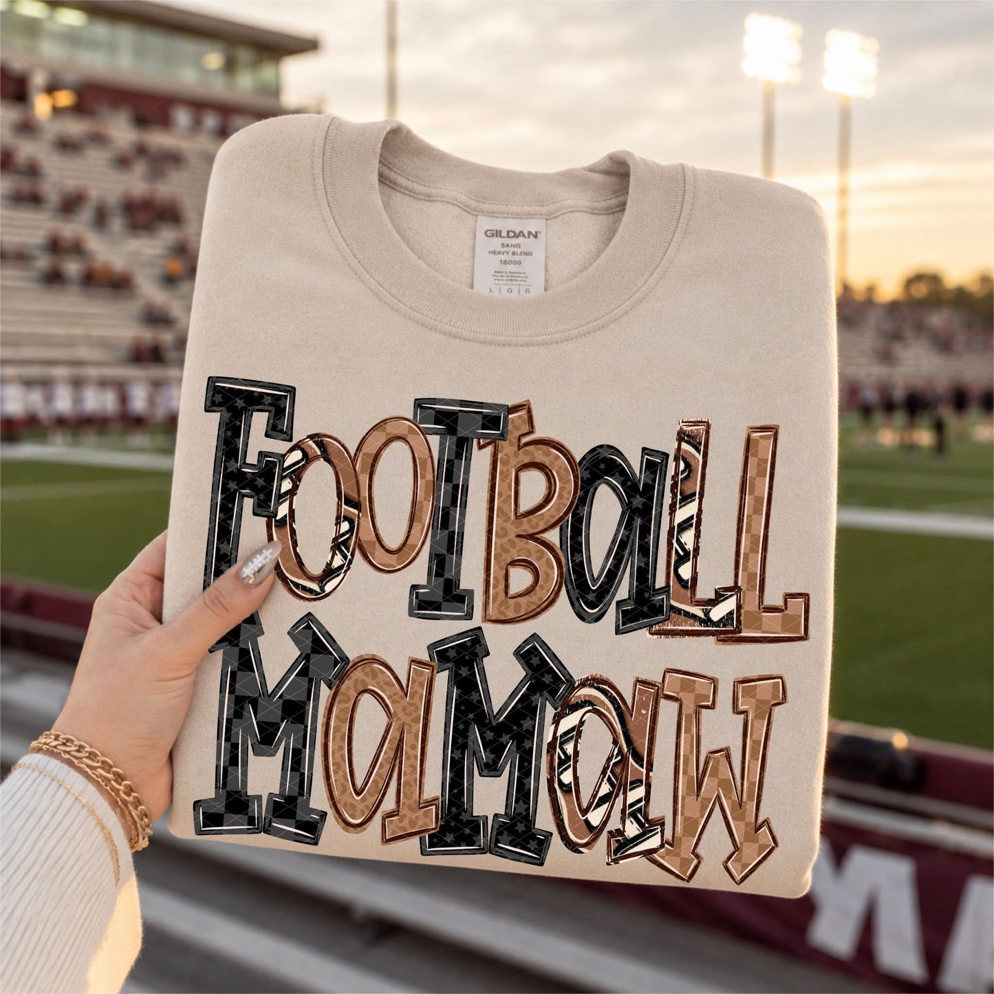 Football Mamaw Doodle Letters Transfer
