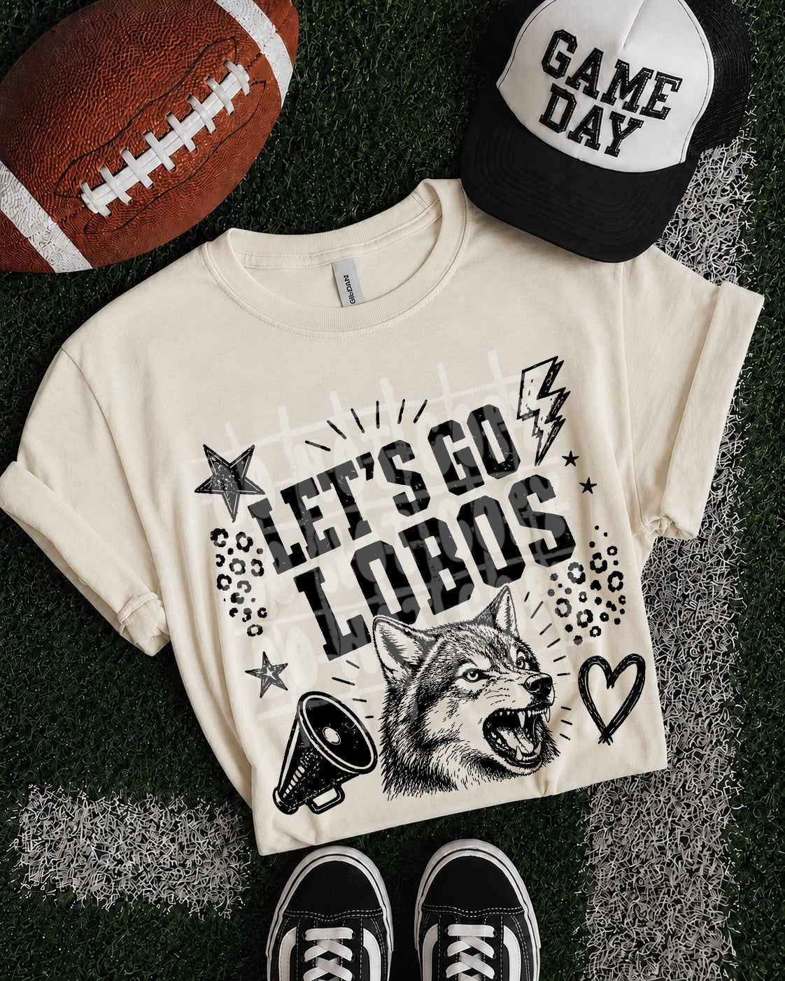 Let's Go Lobos DTF transfer mockup