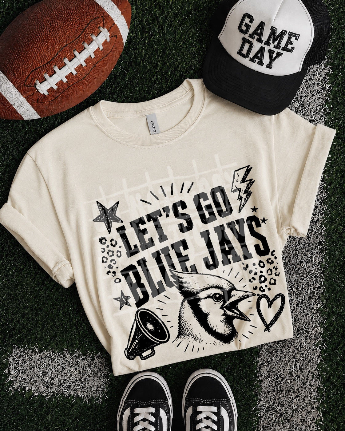 Let's Go Blue Jays transfer design on shirt mockup