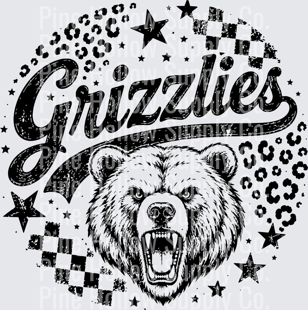 Grizzlies – Mascot Head | DTF Transfer - Raw Image