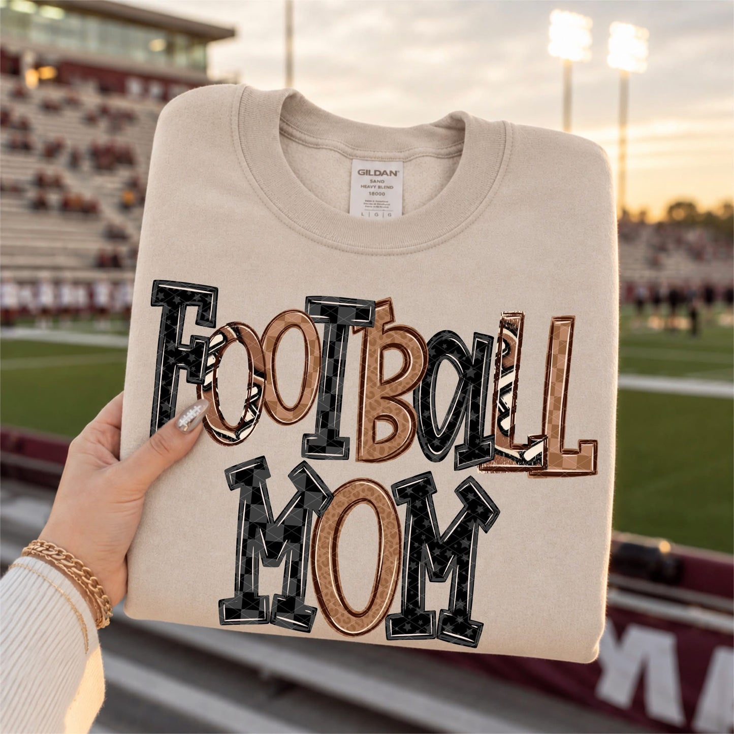 Football Mom Doodle Letters Transfer