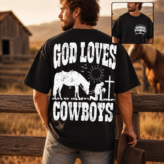 God Loves Cowboys White Ink (BACK ONLY) Transfer