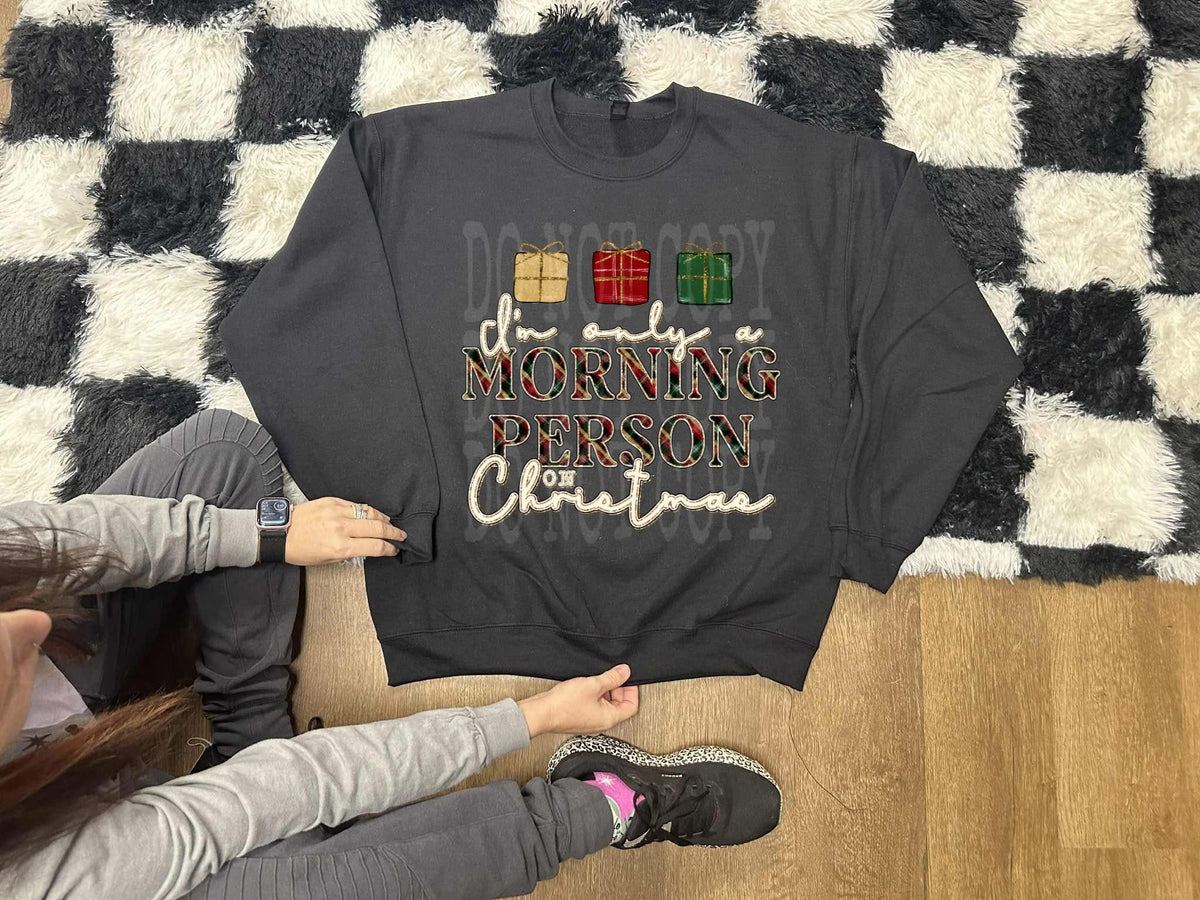 I'm Only a Morning Person on Christmas DTF transfer mockup