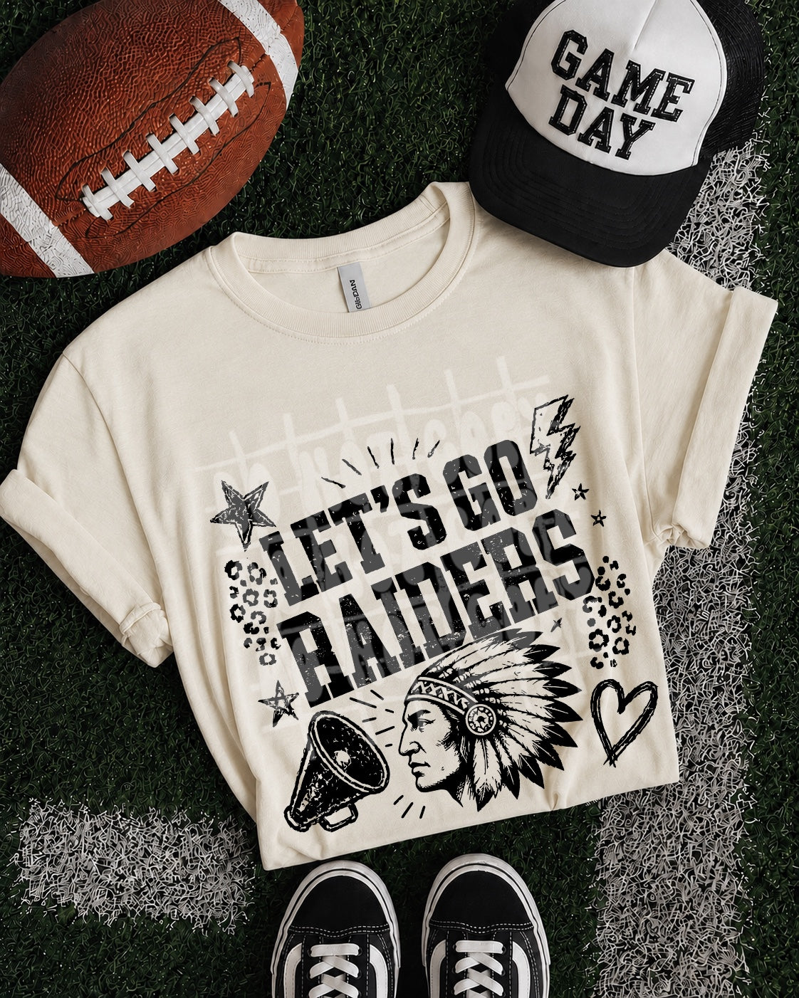 Let's Go Raiders transfer shirt mockup