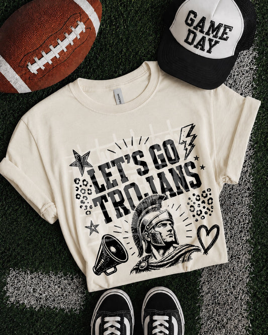 Let's Go Trojans transfer shirt mockup