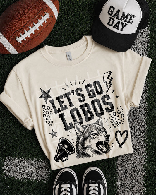 Let's Go Lobos DTF transfer mockup
