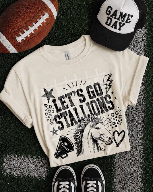 Let's Go Stallions DTF transfer mockup