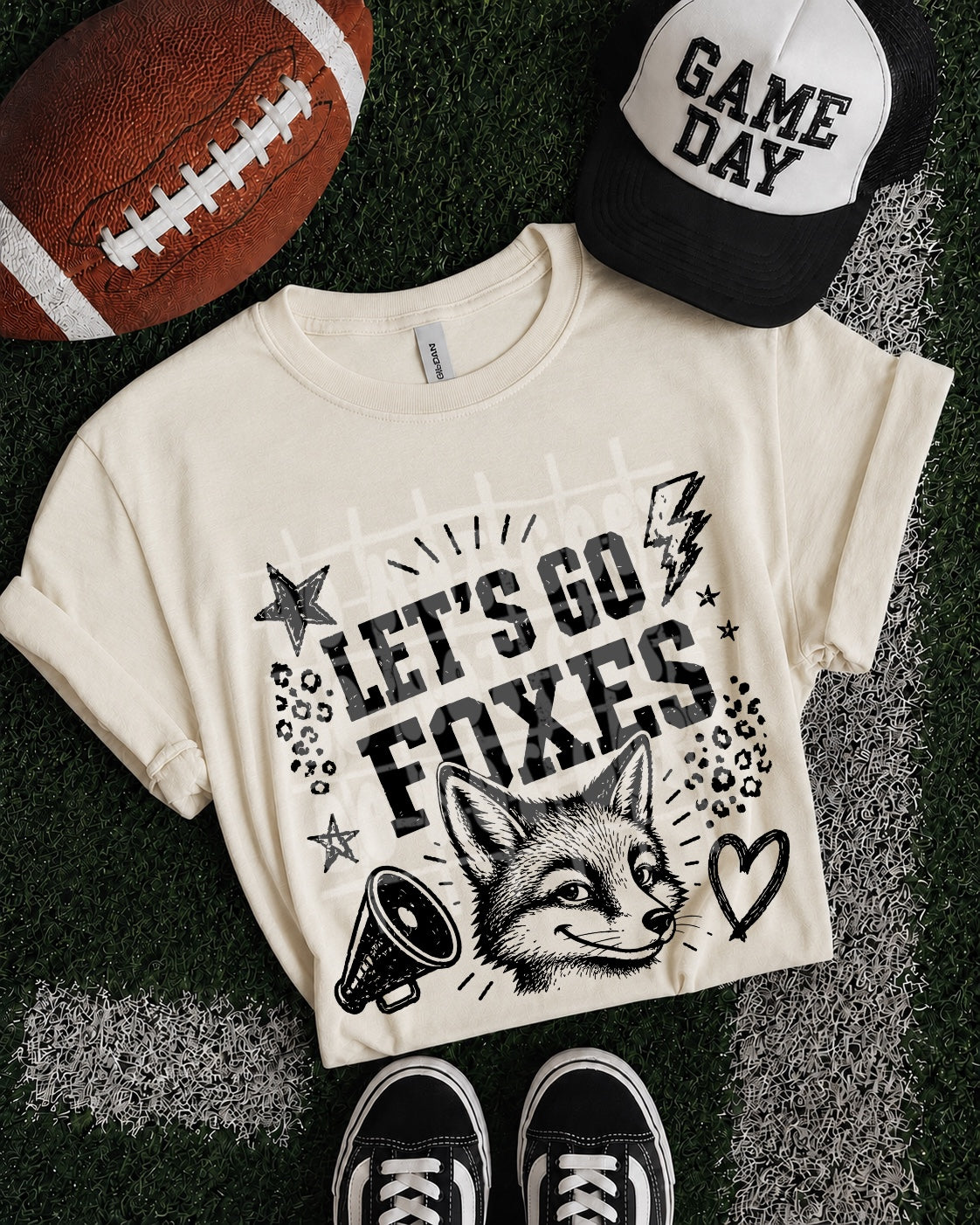 Let's Go Foxes transfer-only shirt mockup