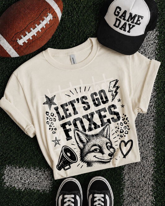 Let's Go Foxes transfer-only shirt mockup
