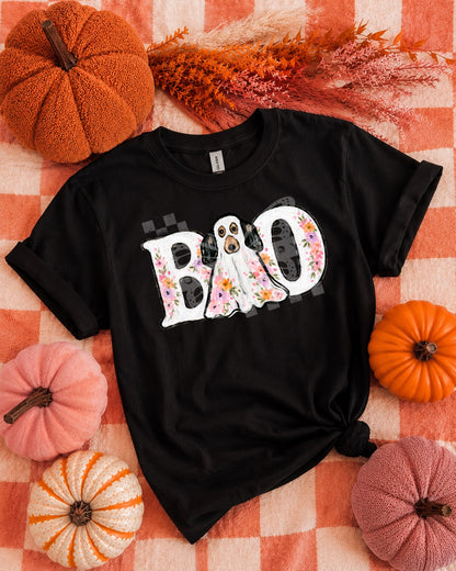 Floral Boo Ghost transfer-only shirt mockup