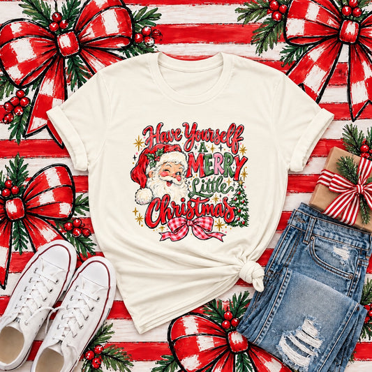 Have Yourself a Merry Little Christmas tee mockup (transfer only)