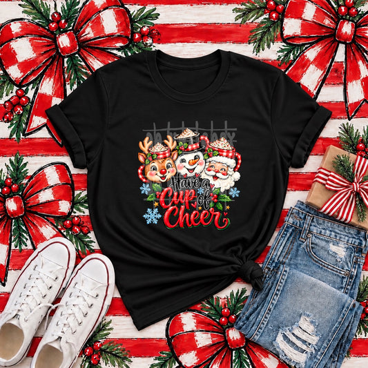 Have a Cup of Cheer tee mockup (transfer only)