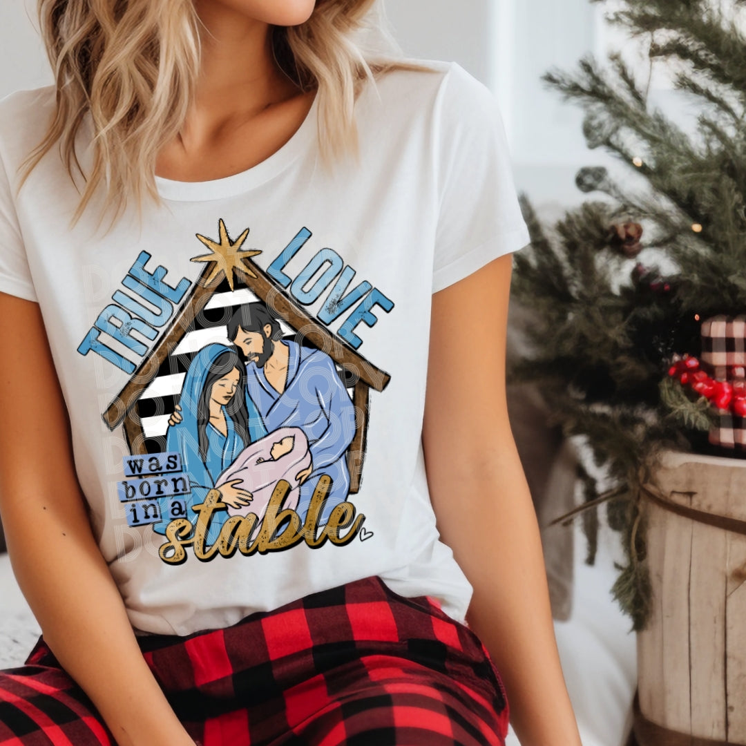 True Love Was Born in a Stable DTF transfer mockup