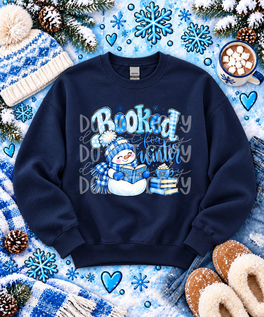 Booked for Winter completed apparel mockup
