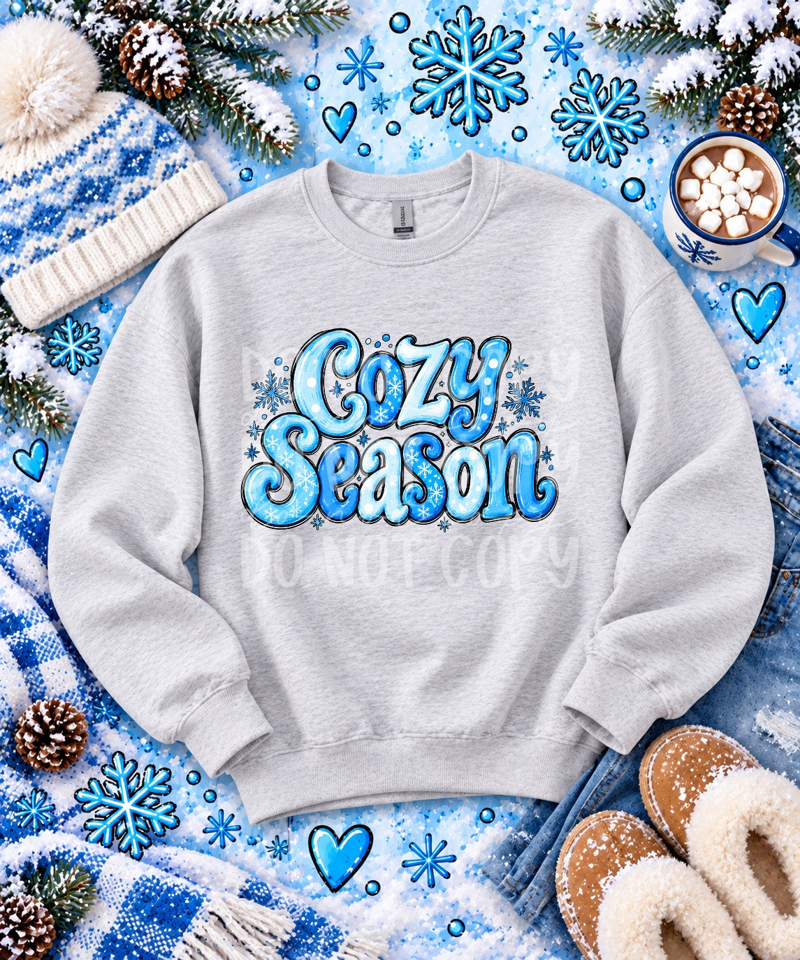 Cozy Season completed apparel mockup