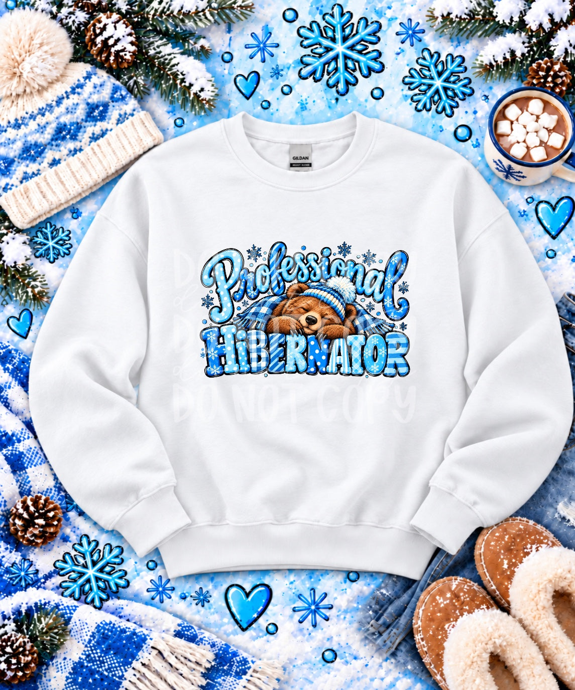 Professional Hibernator completed apparel mockup
