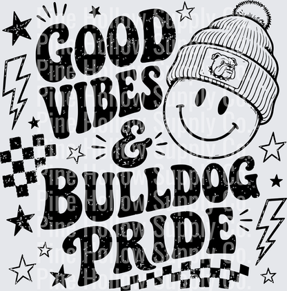Good Vibes & Bulldog Pride | DTF Transfer - Raw Image