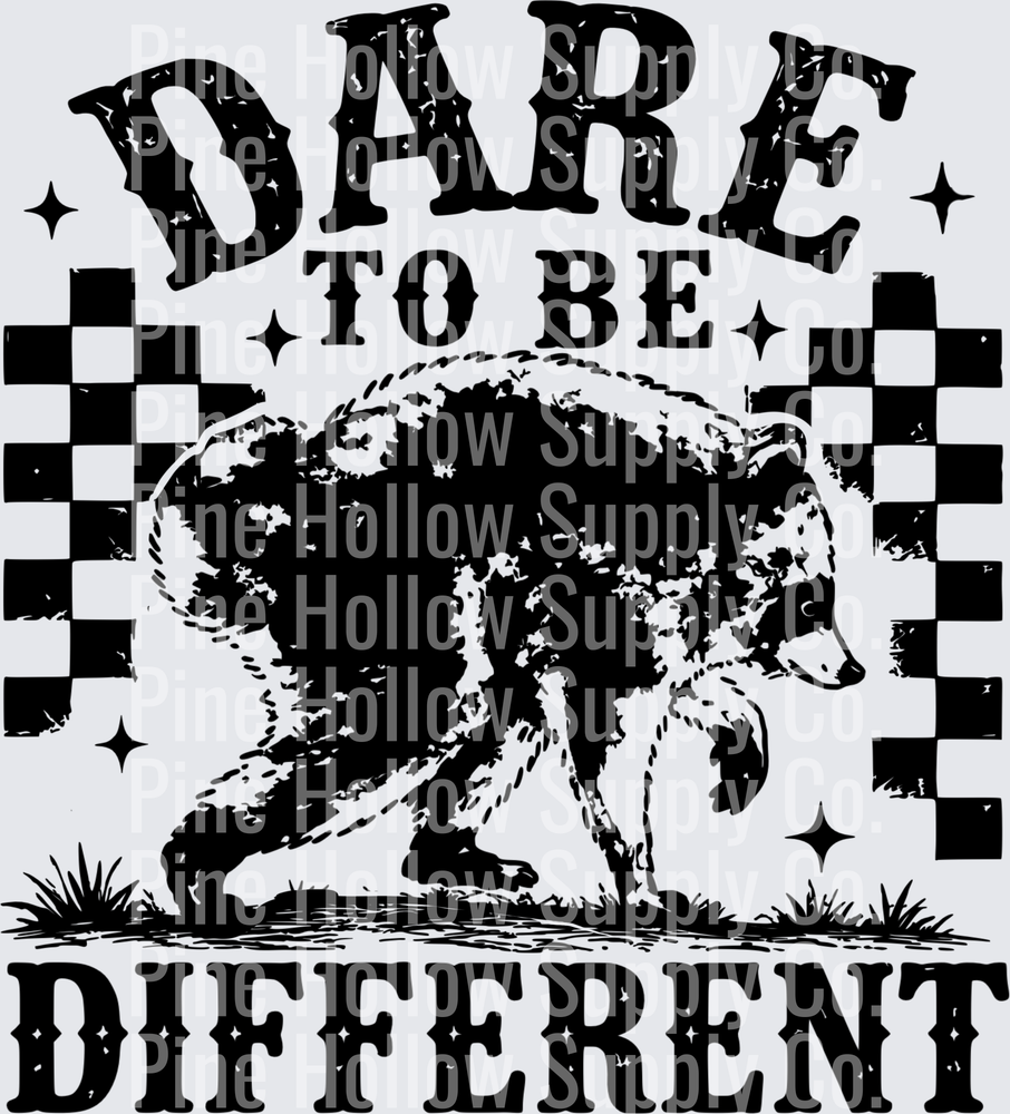 Dare to Be Different – Raccoon | DTF Transfer - Raw Image