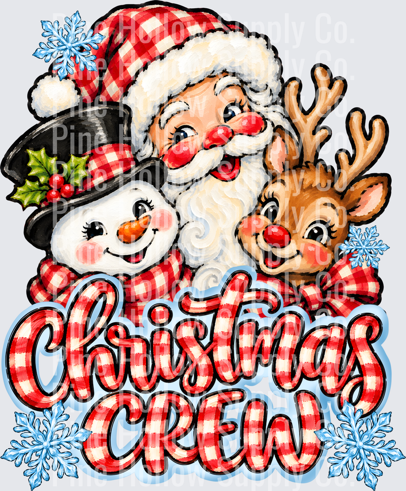 Christmas Crew – Santa, Snowman & Reindeer | DTF Transfer - Raw Image