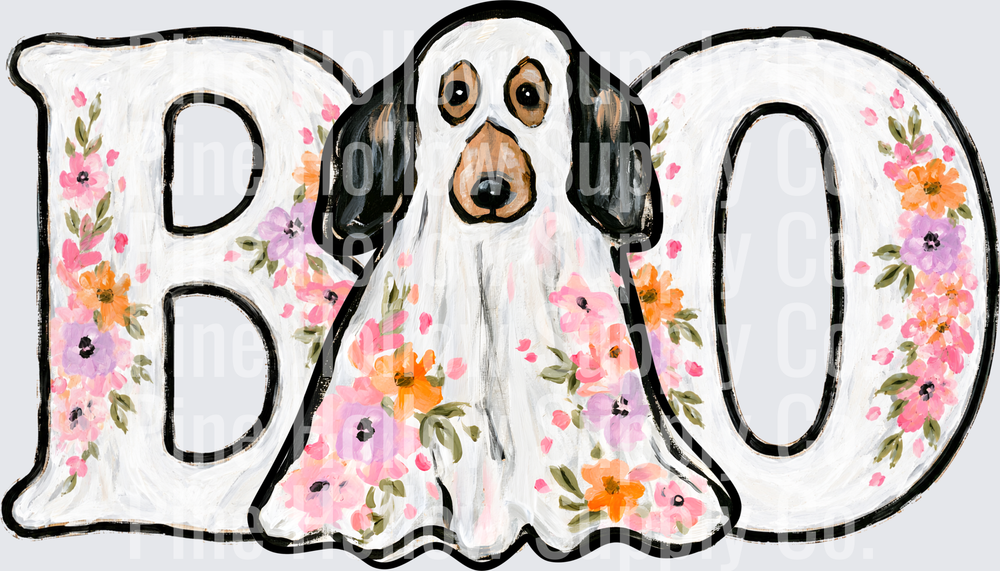 Floral Boo Ghost | DTF Transfer - Raw Image