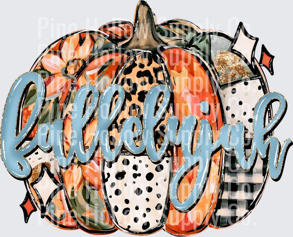 Fallidays – Patterned Pumpkins | DTF Transfer - Raw Image